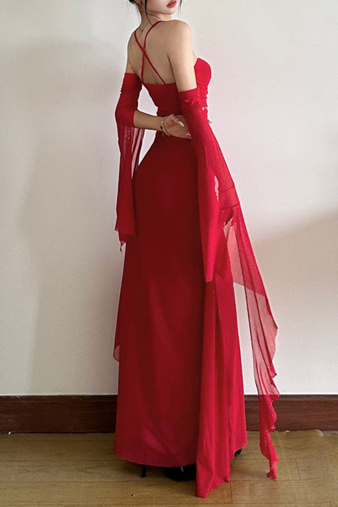 Solid Color Slim High Waist Fashionable Suspender Sleeveless Backless Dress