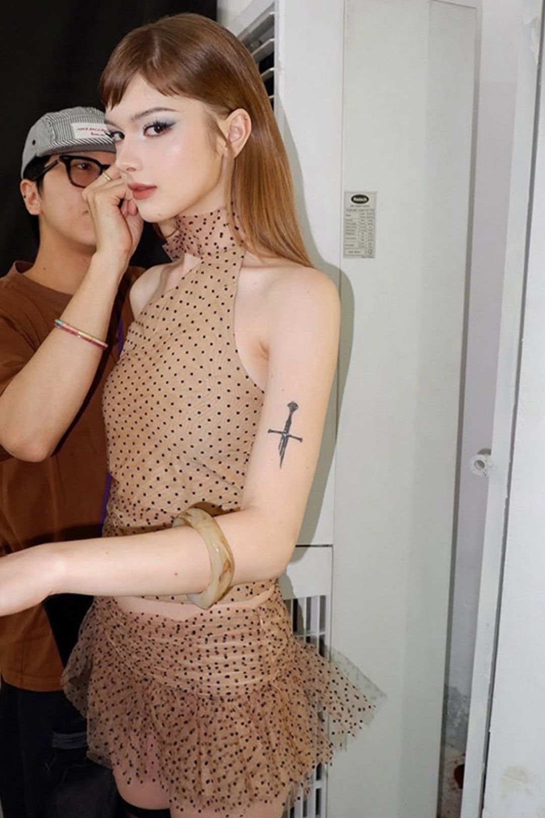 Solid Color Slim-fit Halter Neck Vest Fashionable Low-waist Skirt Suit