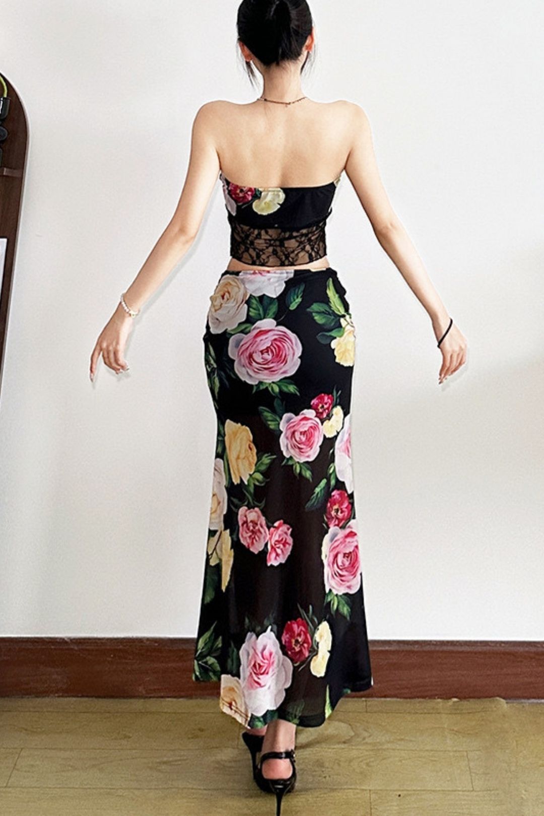 Solid Color Slim-fit Vest Fashionable Low-waist Hip Skirt