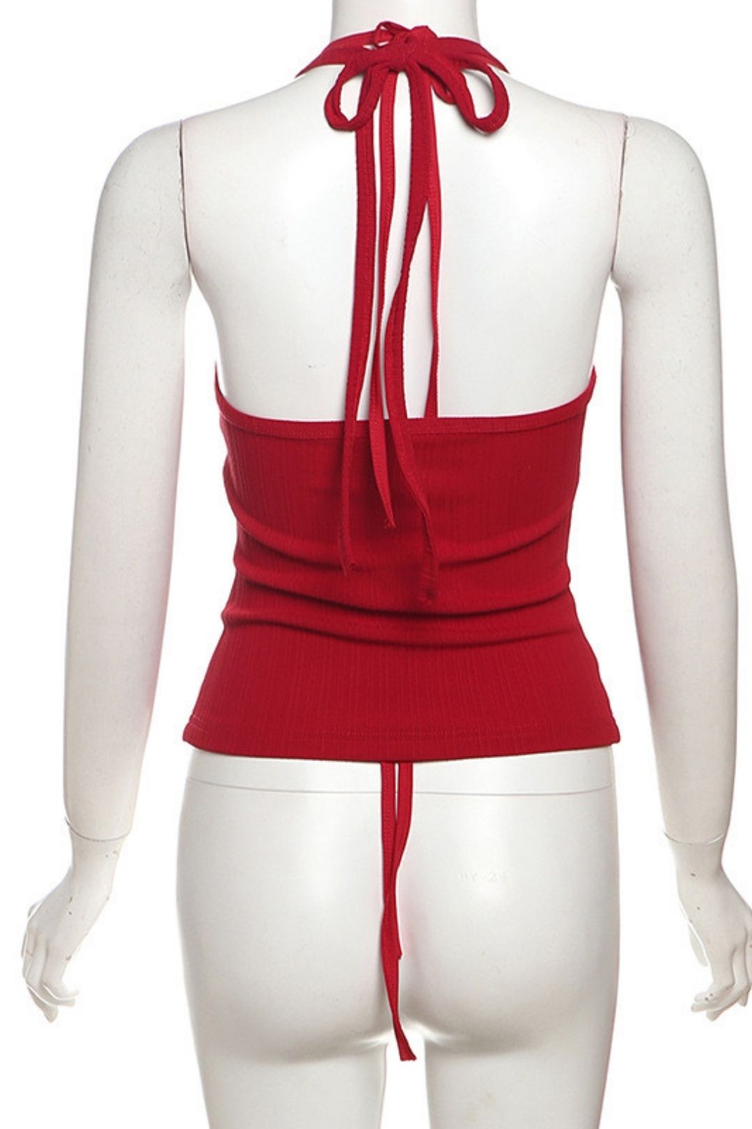 Solid Color Slim Fashion Halter Neck Backless Vest Two-piece Set