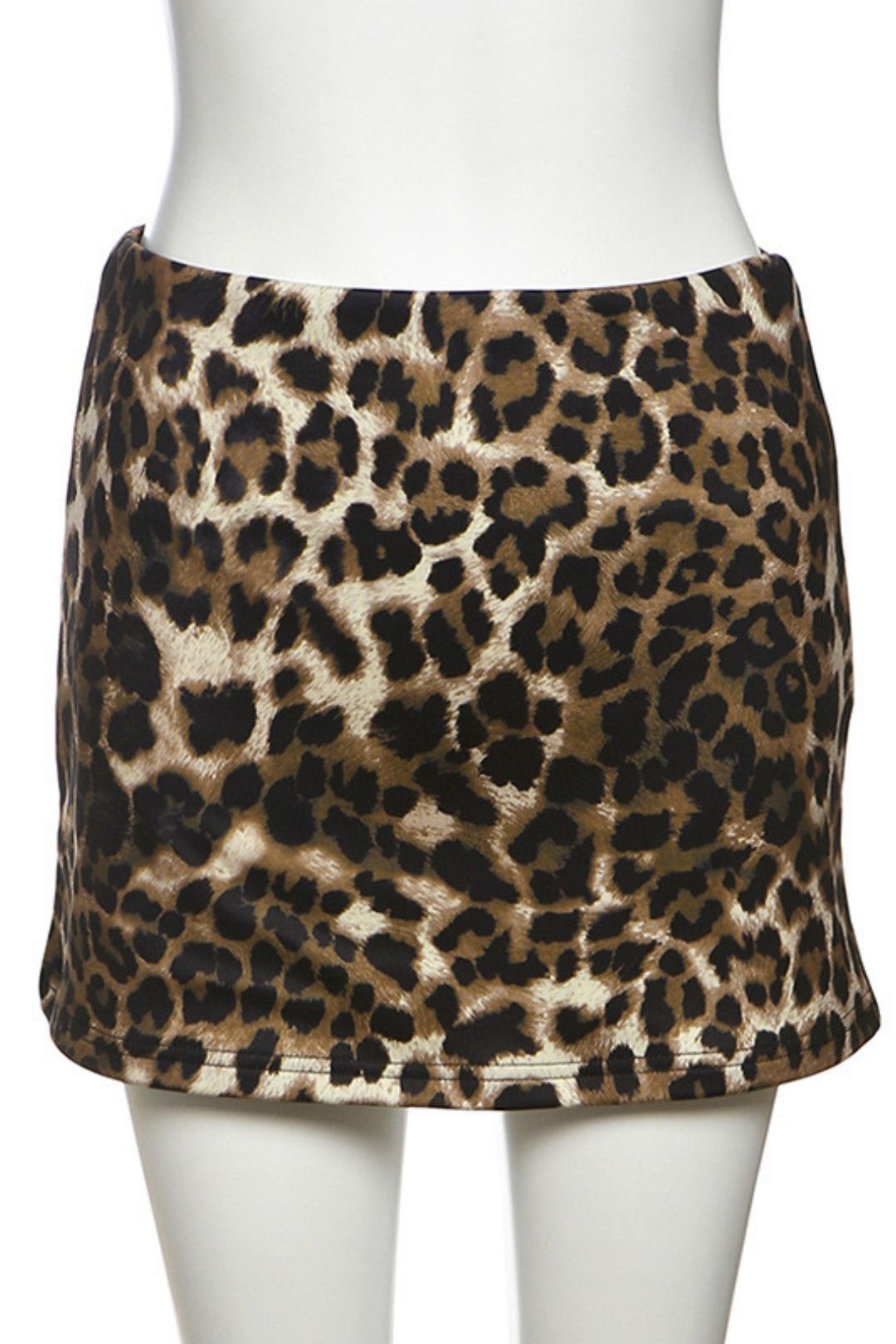 Solid Color Slim Street Fashion Low Waist Leopard Print Skirt