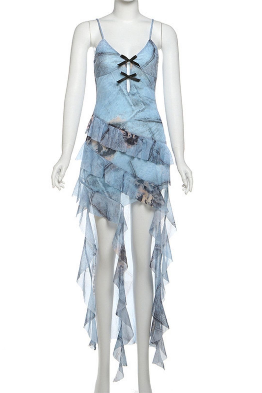 Solid Color High Waist Fashionable V-neck Suspender Sleeveless Dress