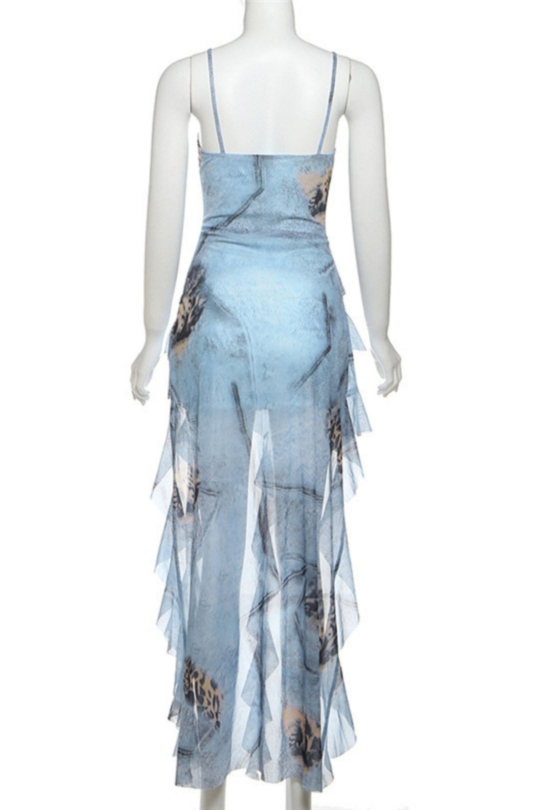 Solid Color High Waist Fashionable V-neck Suspender Sleeveless Dress