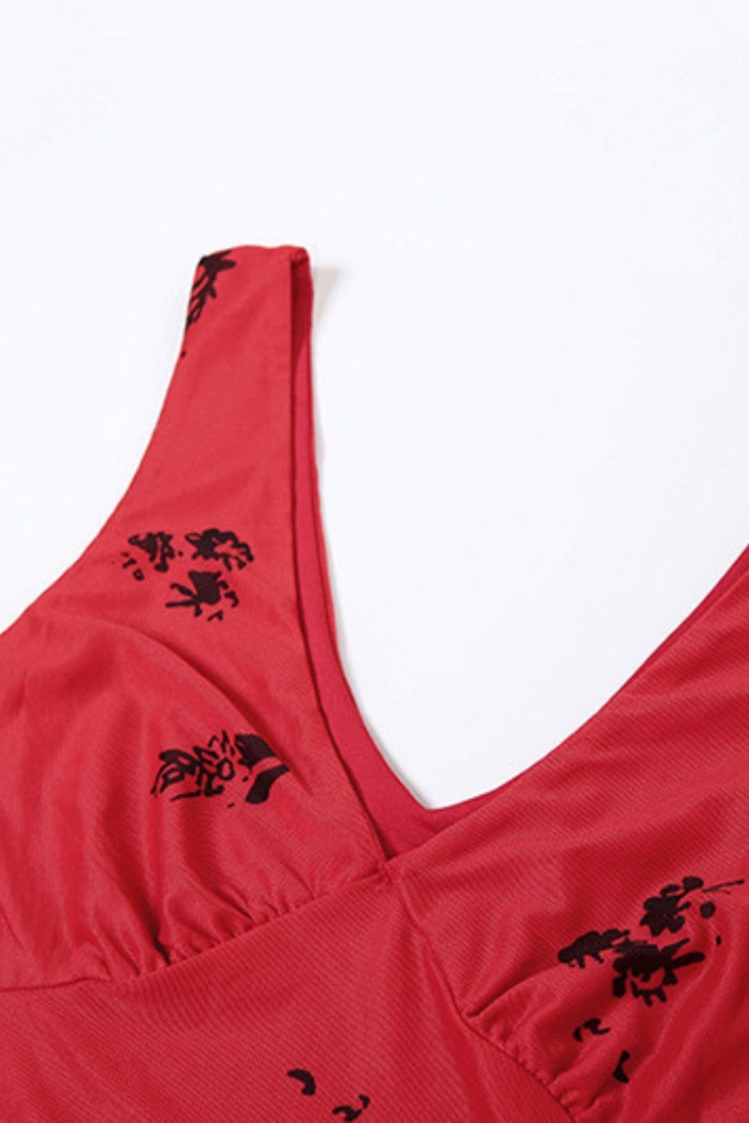 Solid Color Slim High Waist Street Fashion V-neck Sleeveless Dress