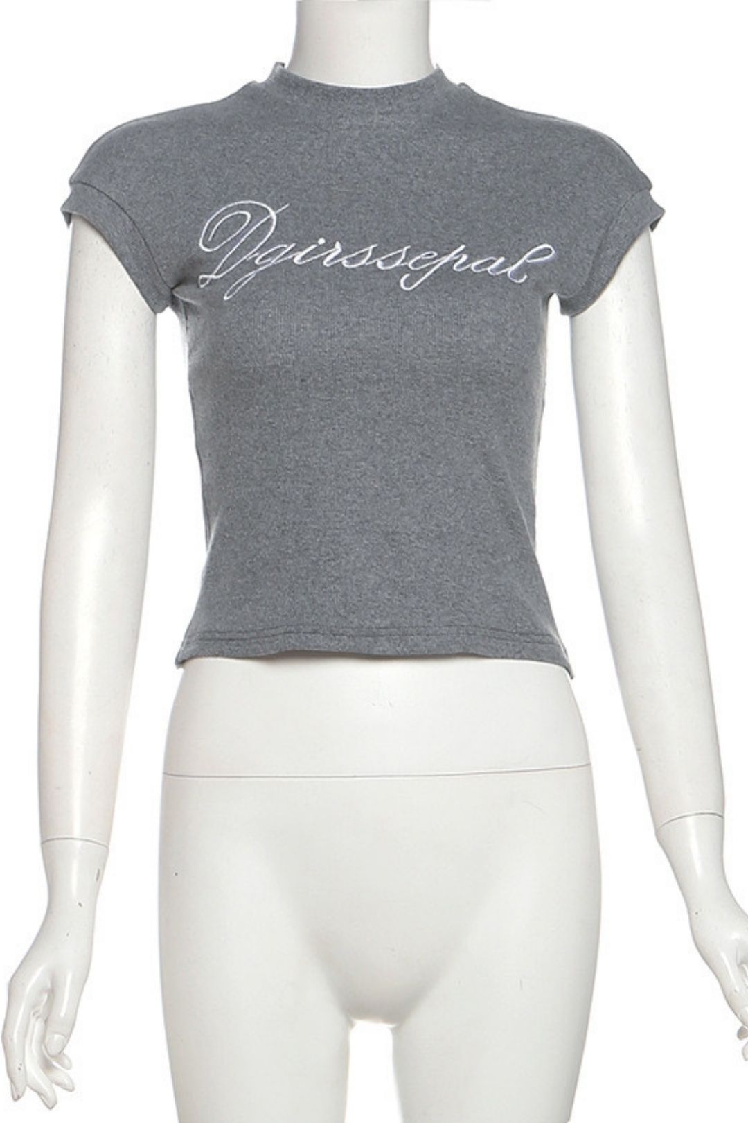 Solid Color Slim Round Neck Short Sleeve Fashionable Low Waist Skirt Suit