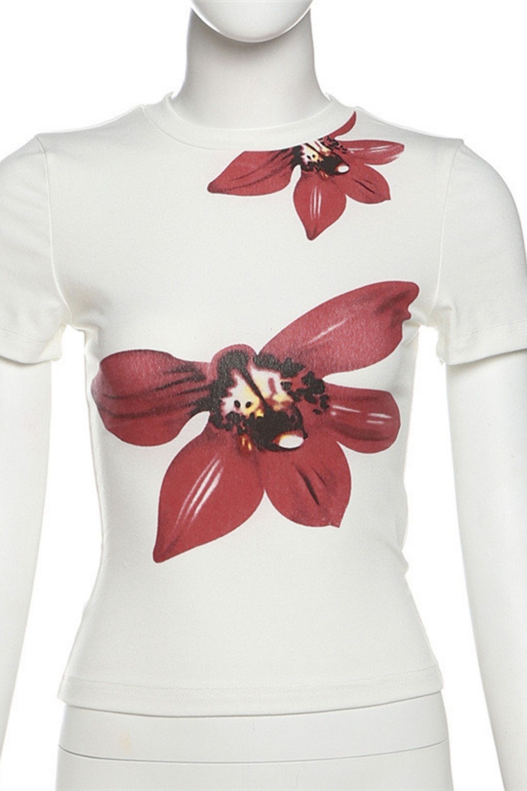 Solid Color Slim Round Neck Short Sleeve Fashionable High Waist Skirt Suit