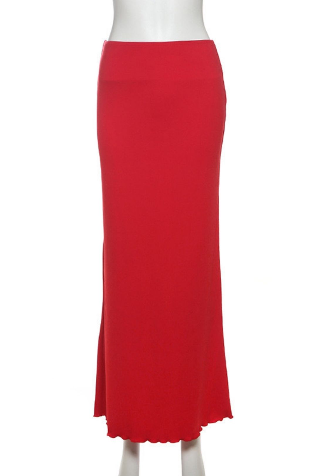 Solid Color Slim Round Neck Short Sleeve Fashionable High Waist Skirt Suit