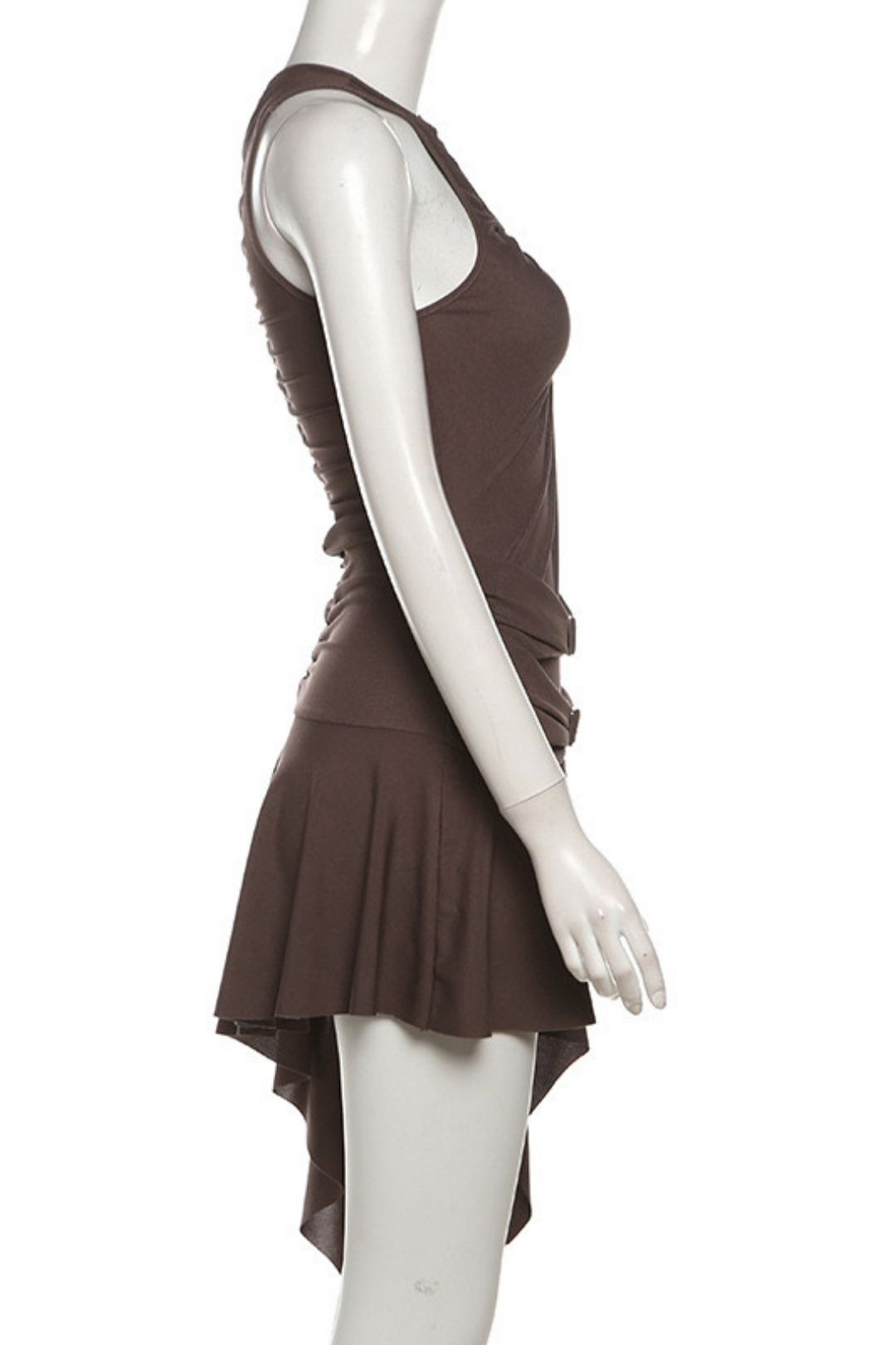 Solid Color Sexy Sleeveless Waist Dress