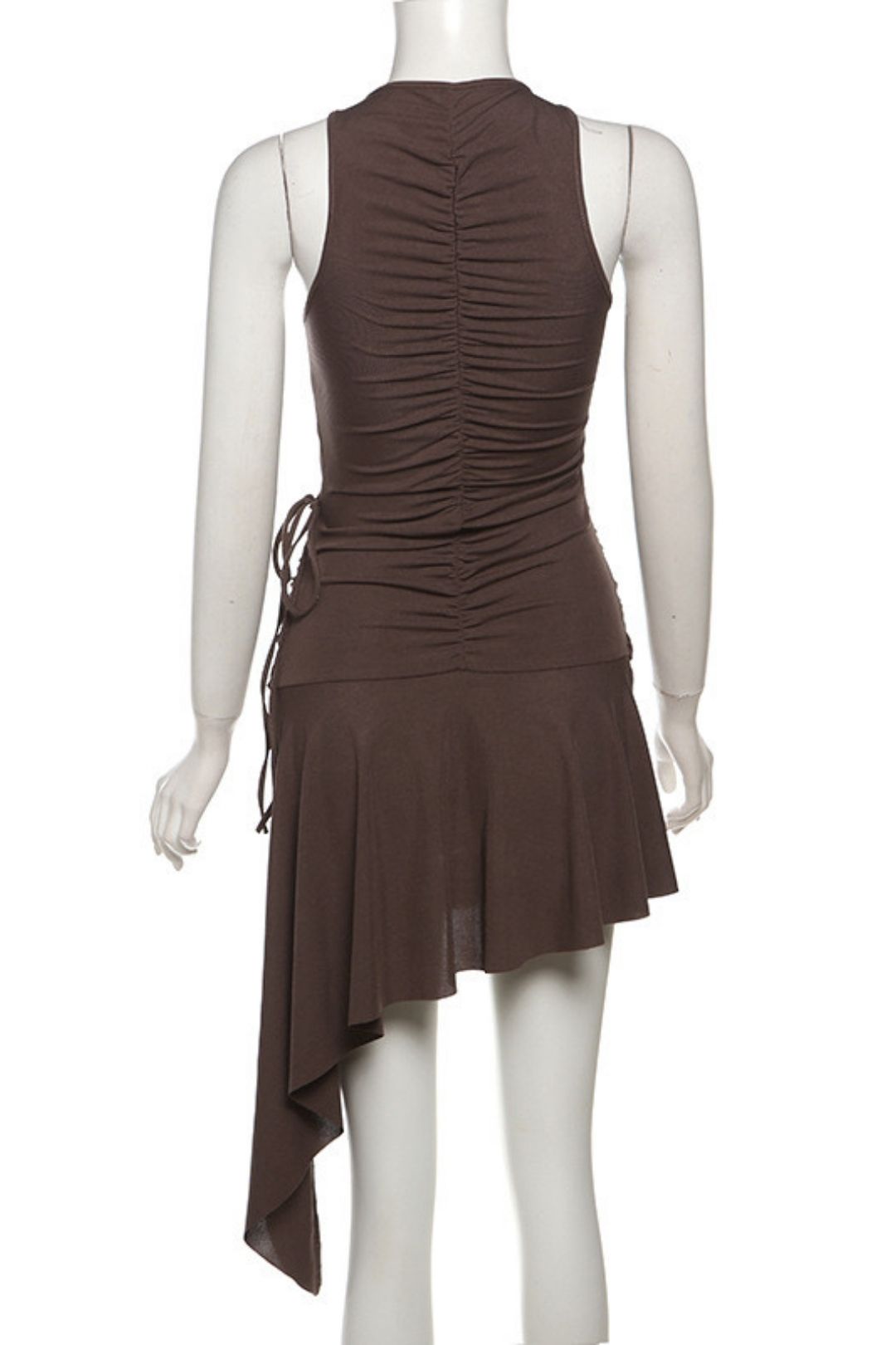 Solid Color Sexy Sleeveless Waist Dress