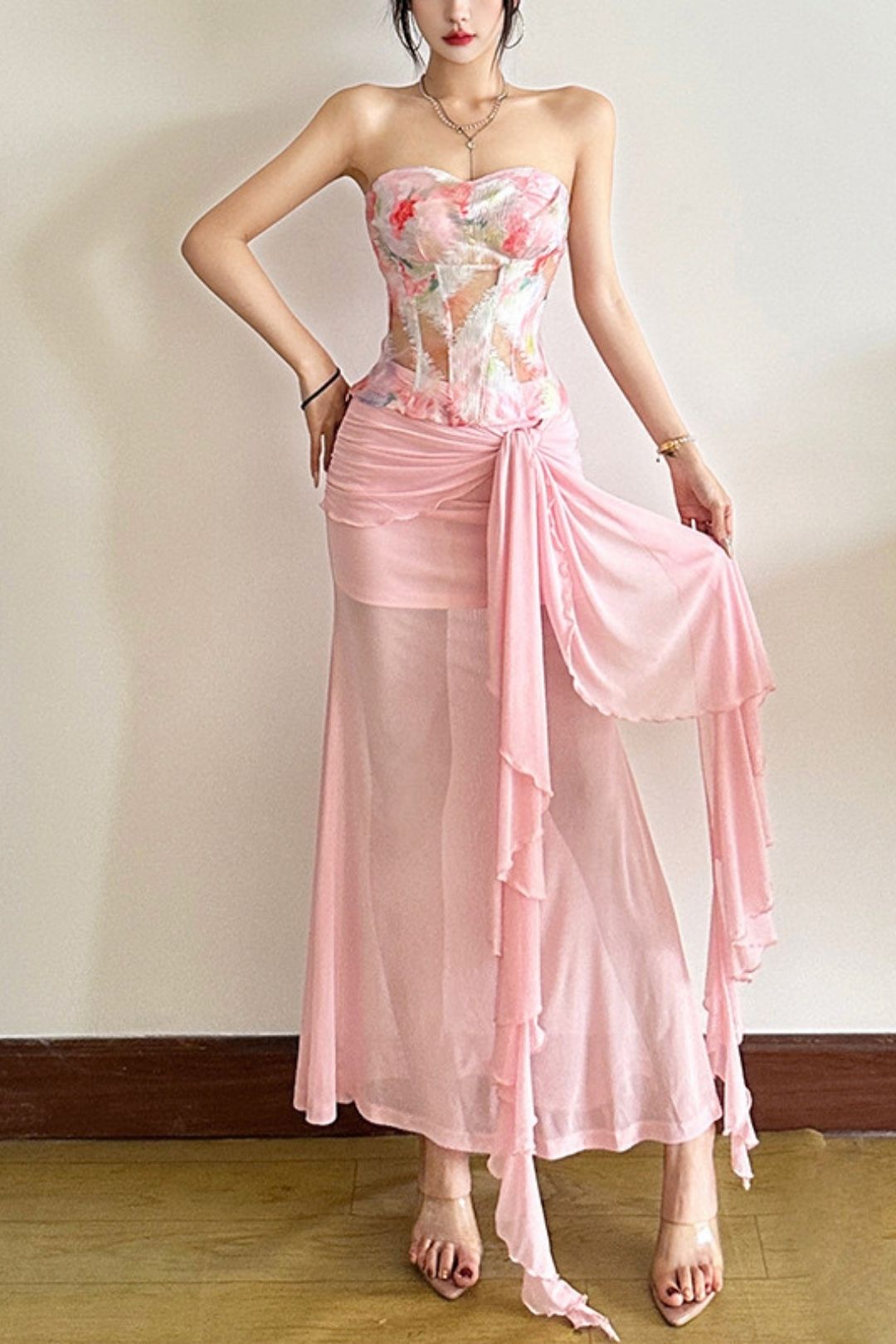 Solid Color Slim-fit Vest Fashionable High-waist Skirt Suit