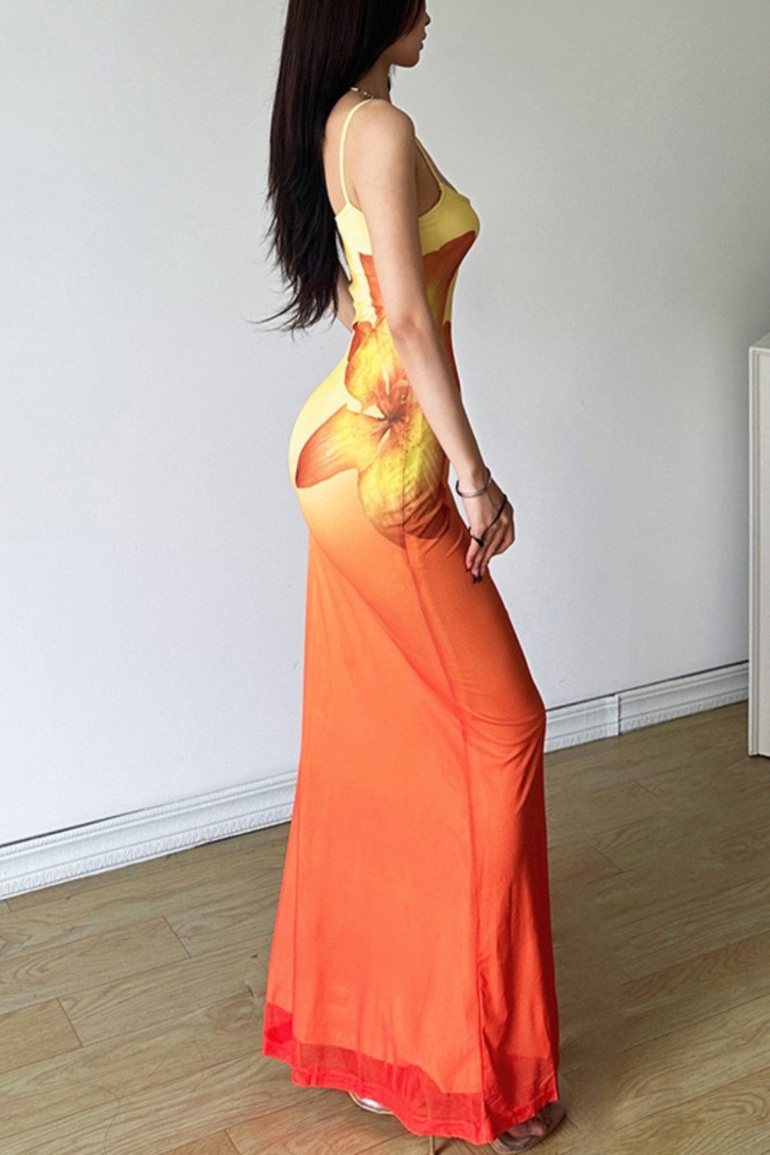 Sexy Suspender Long Dress