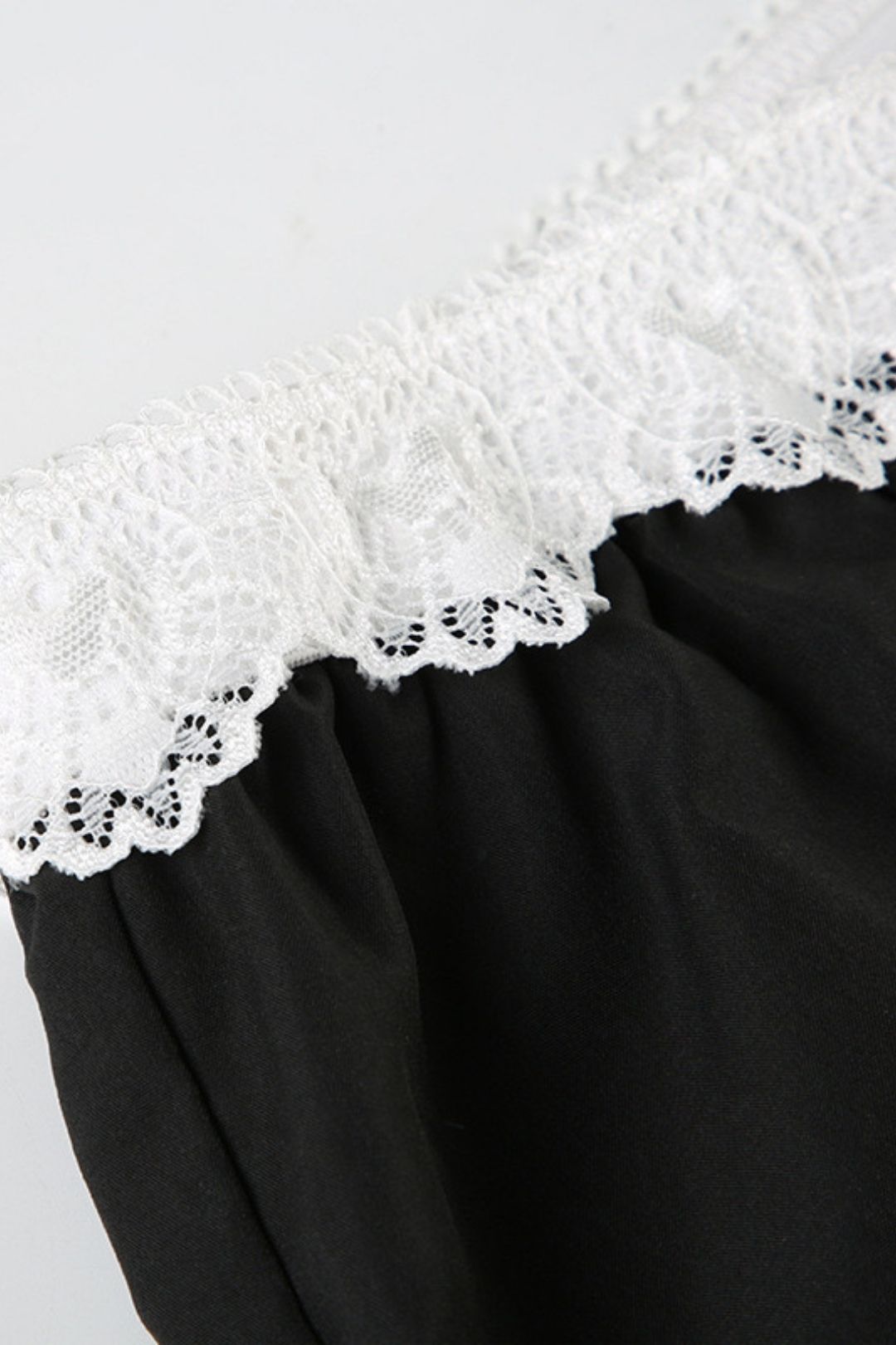 Lace-Trimmed Loose-Waisted Casual Pants, Slimming, Contrast Color, Wide-Leg, Drape-Style Trousers