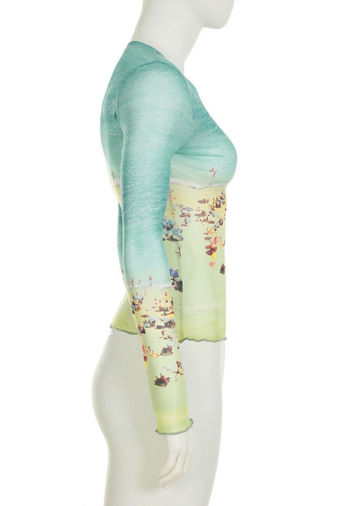 Slim Fit, Hot Girl Mid-high Collar Long-sleeved T-shirt