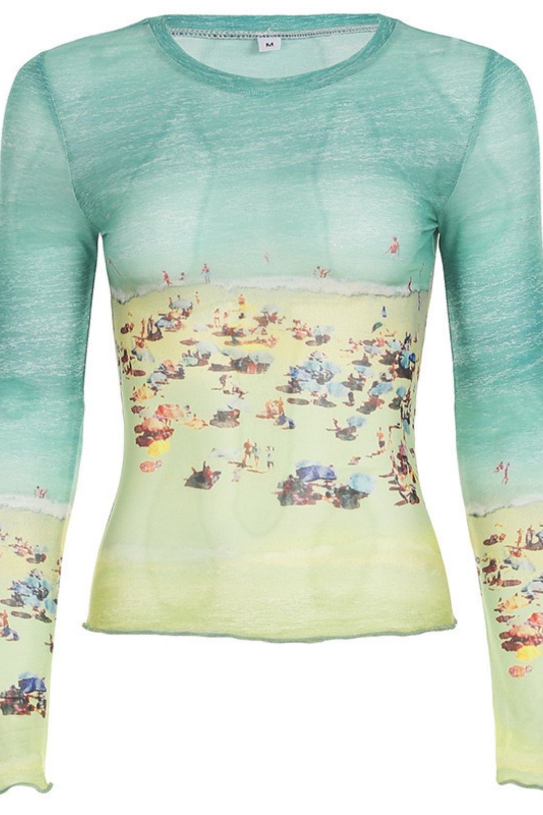 Slim Fit, Hot Girl Mid-high Collar Long-sleeved T-shirt