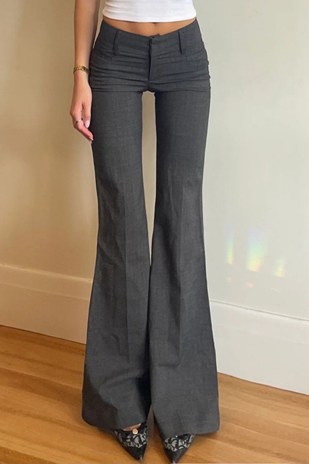Straight Flared Casual Suit Pants