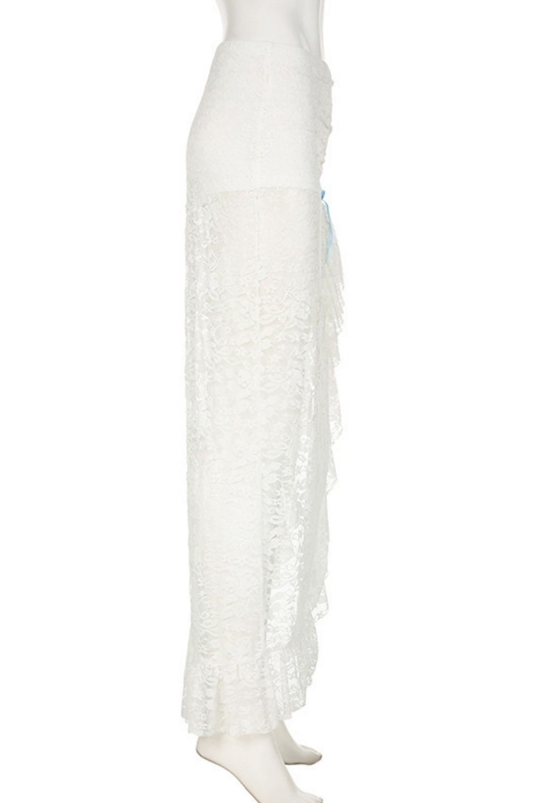 Lace Jacquard See-through Sexy Hip Skirt Pure Desire Ruffle Skirt