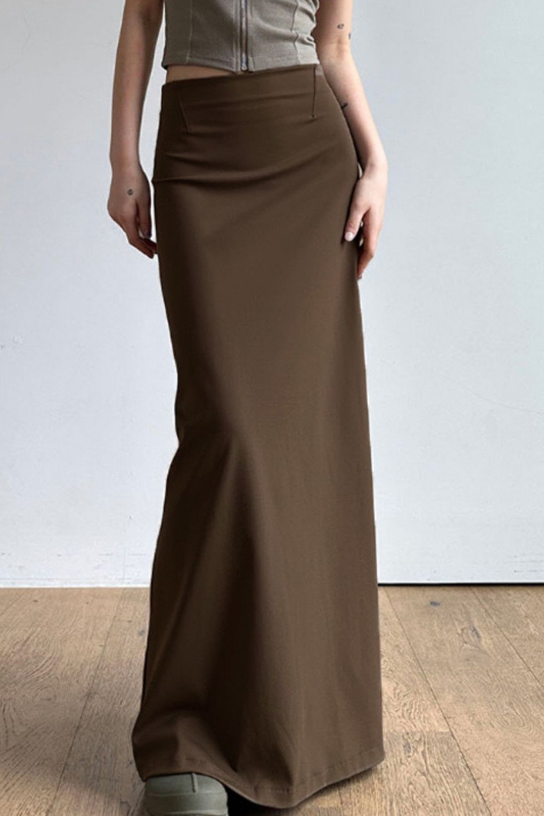 Slim Straight Hip-wrapped Long Skirt Millennial Hot Girl Slim Low Waist One-piece Knitted Skirt