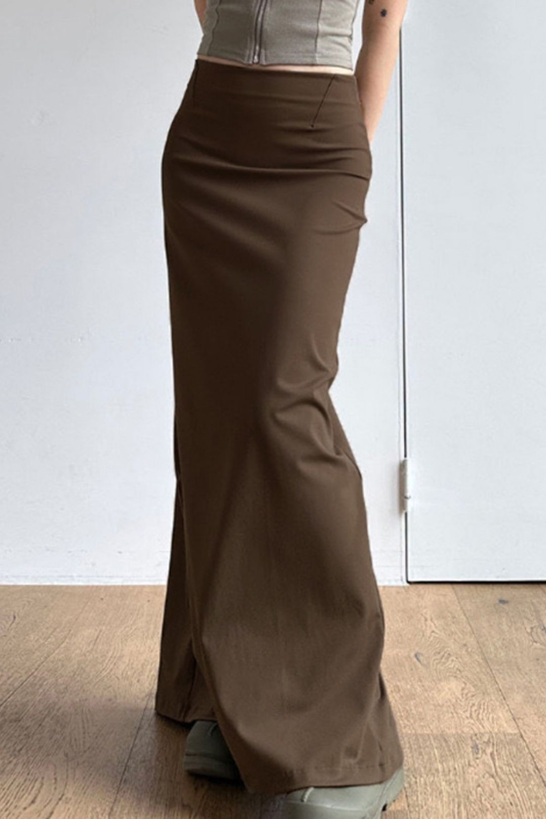 Slim Straight Hip-wrapped Long Skirt Millennial Hot Girl Slim Low Waist One-piece Knitted Skirt