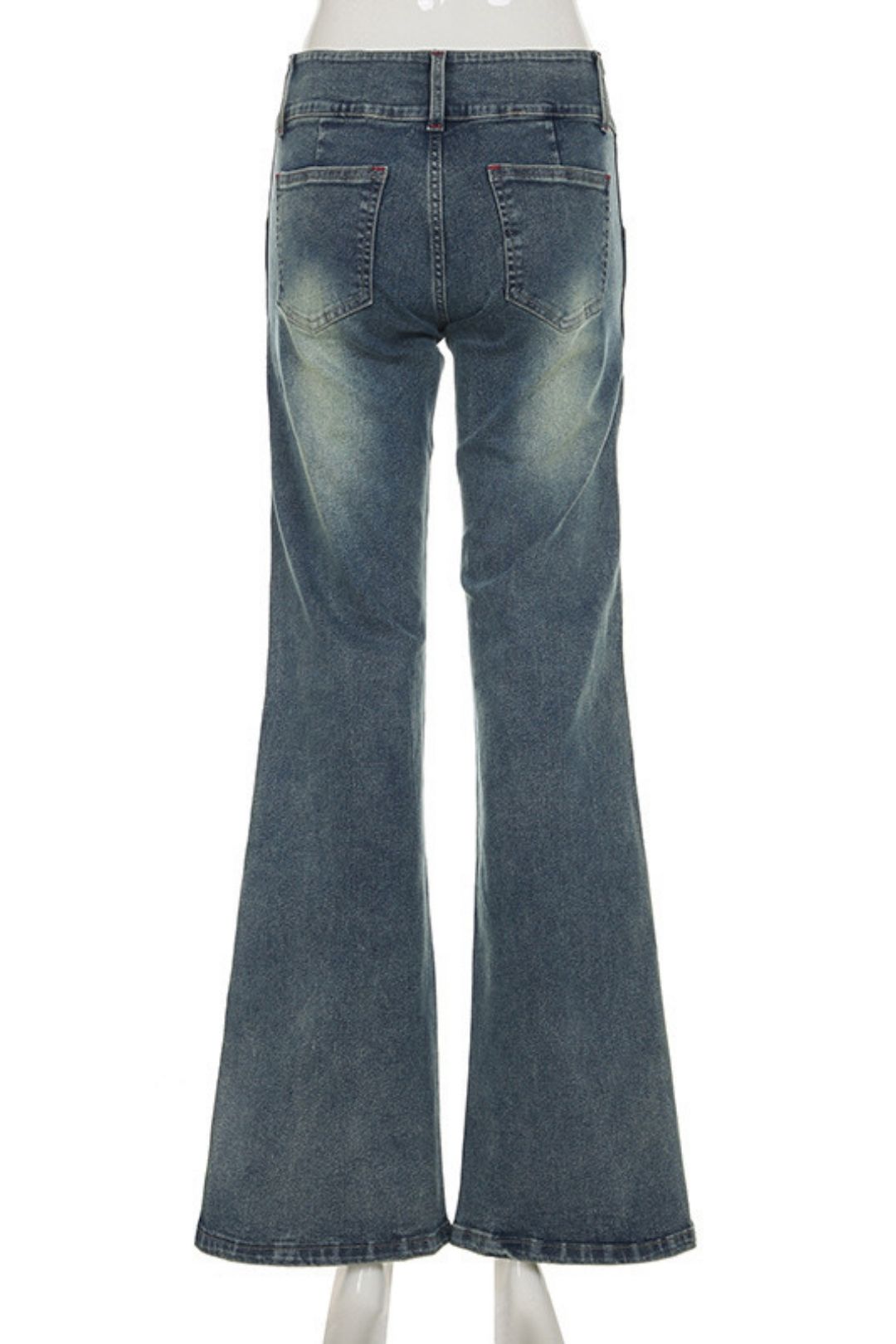 Low-rise Jeans Button-down Slim Fit Trousers Straight-leg Versatile Outer Wear Loose Wide-leg Pants