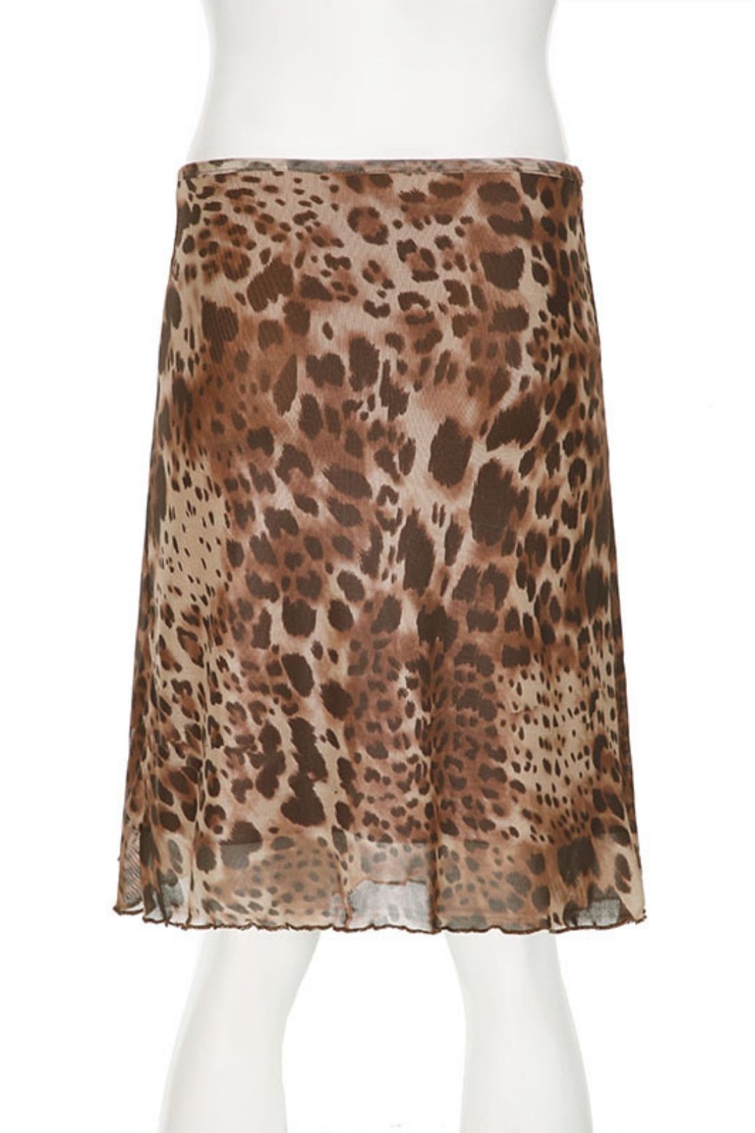 Leopard Print Mesh Skirt Summer Slimming High Waist Hip A Skirt
