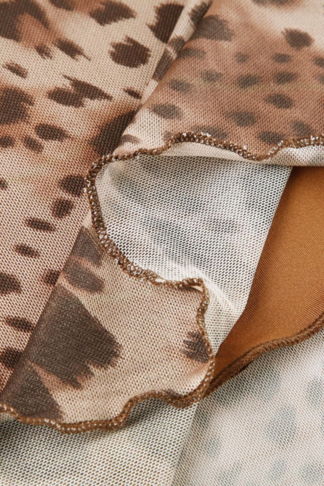 Leopard Print Mesh Skirt Summer Slimming High Waist Hip A Skirt