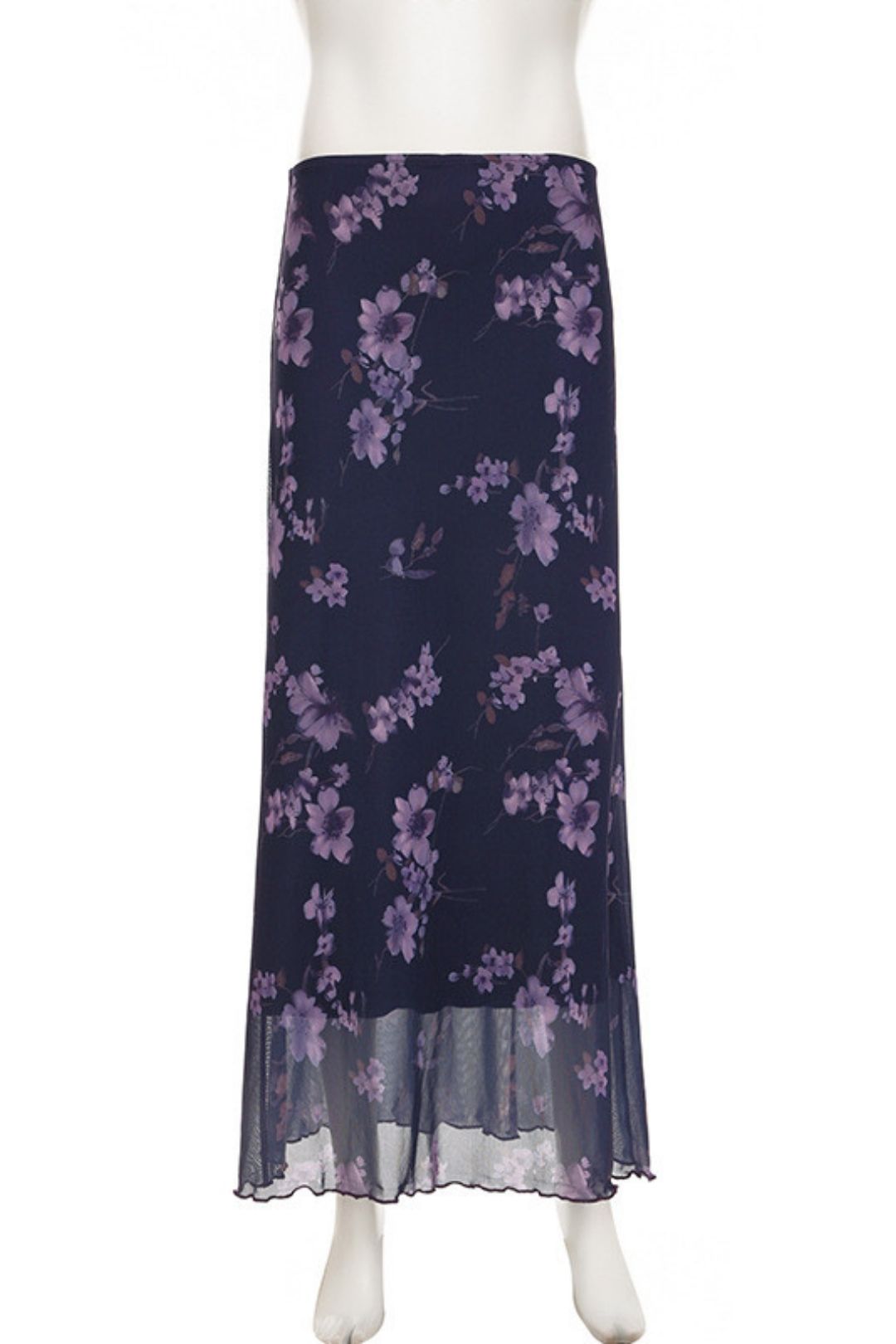 Purple Printed Anti-exposure Long Skirt