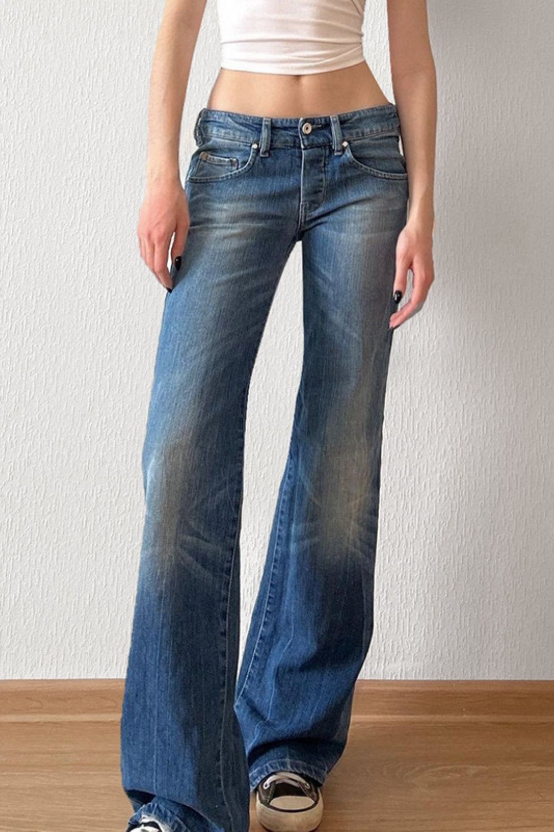 Jeans, Outer Wear, Washed Wide-leg Pants