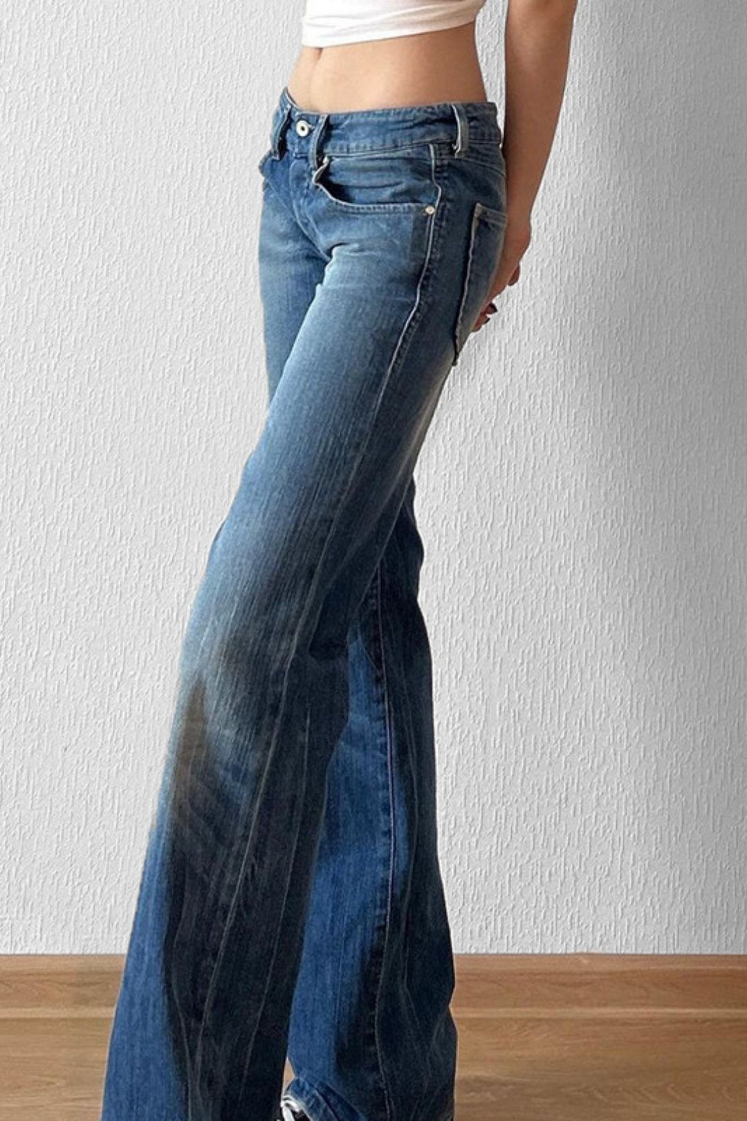 Jeans, Outer Wear, Washed Wide-leg Pants