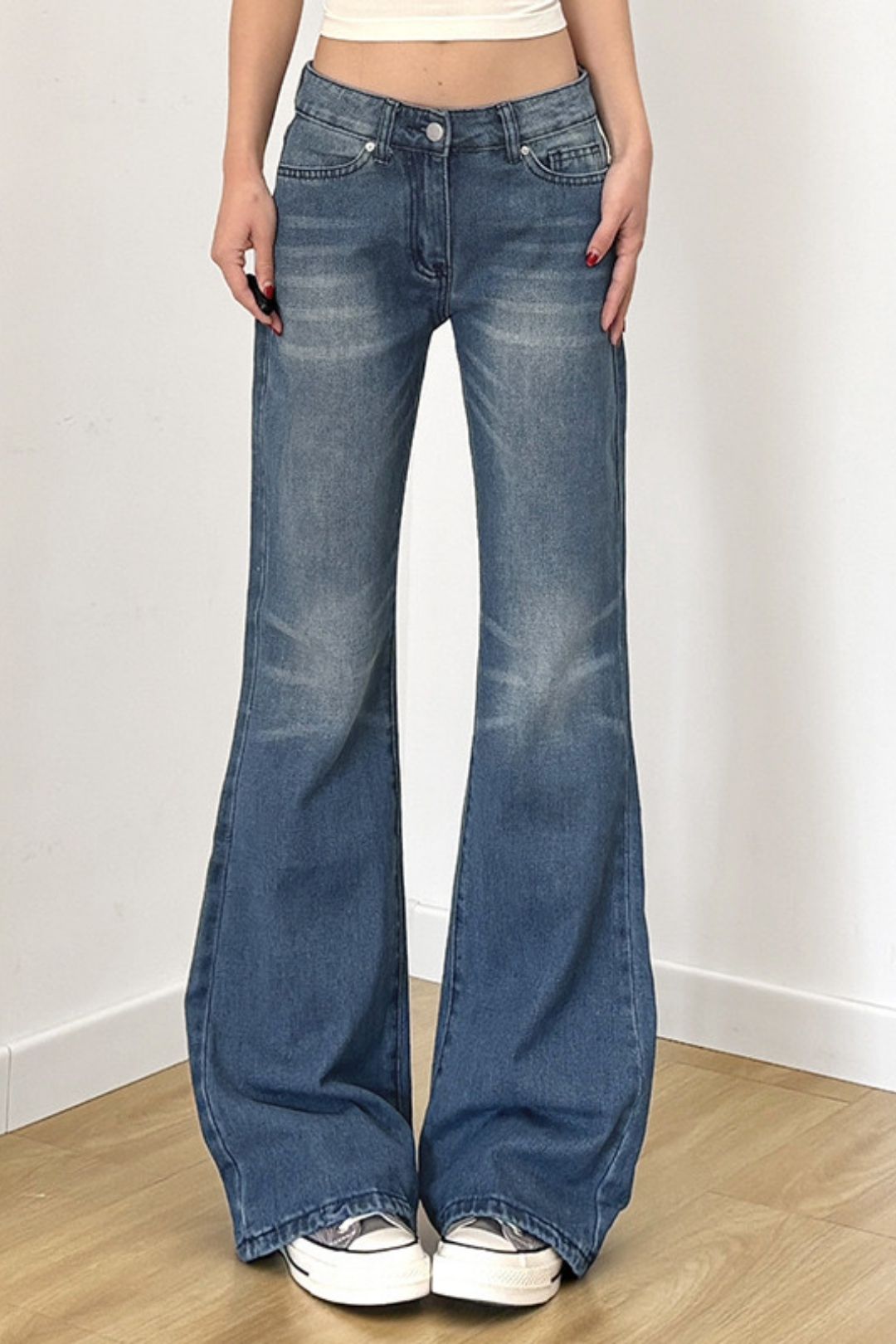 Jeans, Outer Wear, Washed Wide-leg Pants