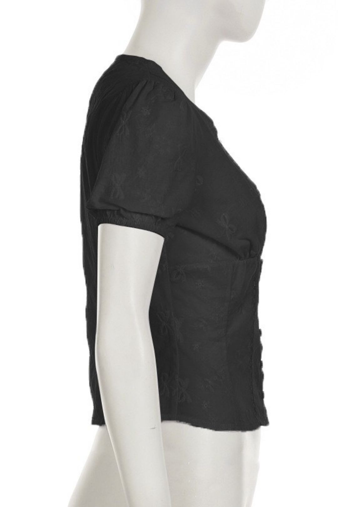 Short Sleeve T-SHIRT Deep V-neck Lace Waisted Bottoming Shirt