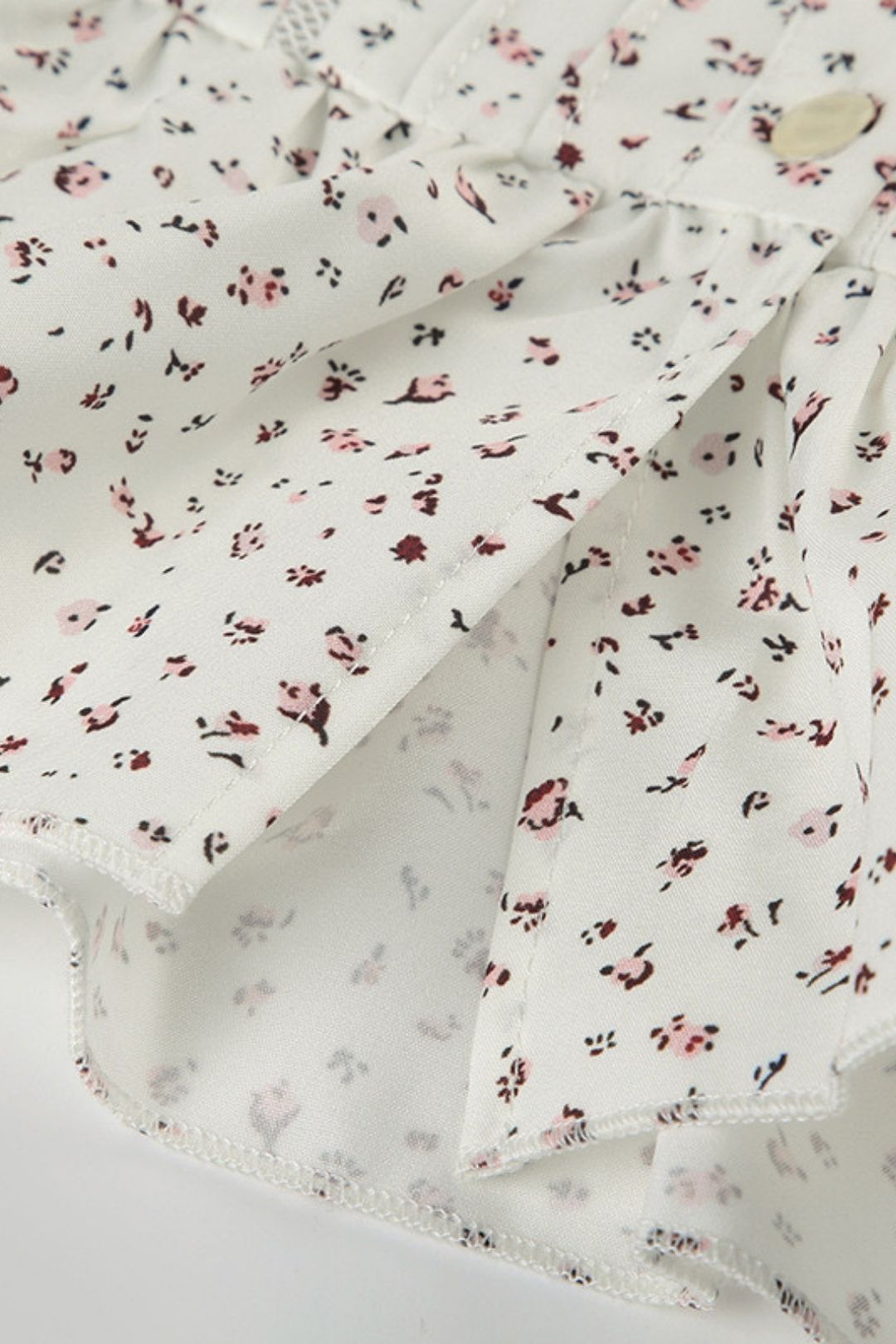 Chest Pleated Tie Hollow Puff Sleeve Top Button Cardigan