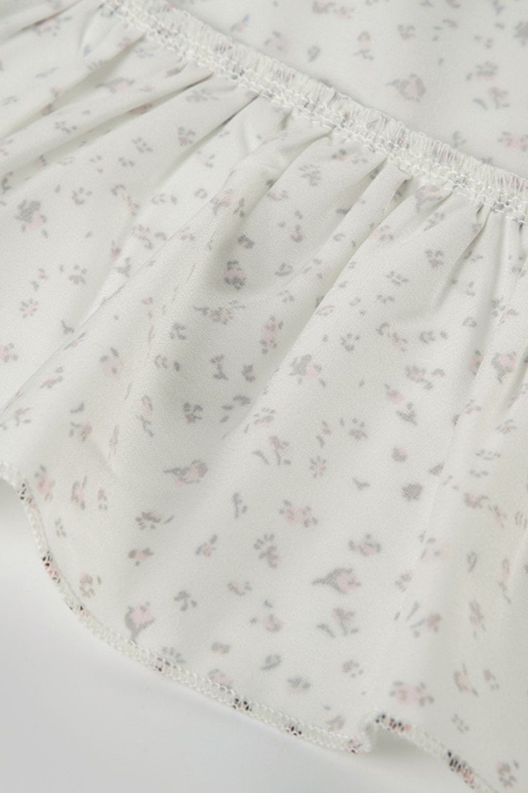 Chest Pleated Tie Hollow Puff Sleeve Top Button Cardigan