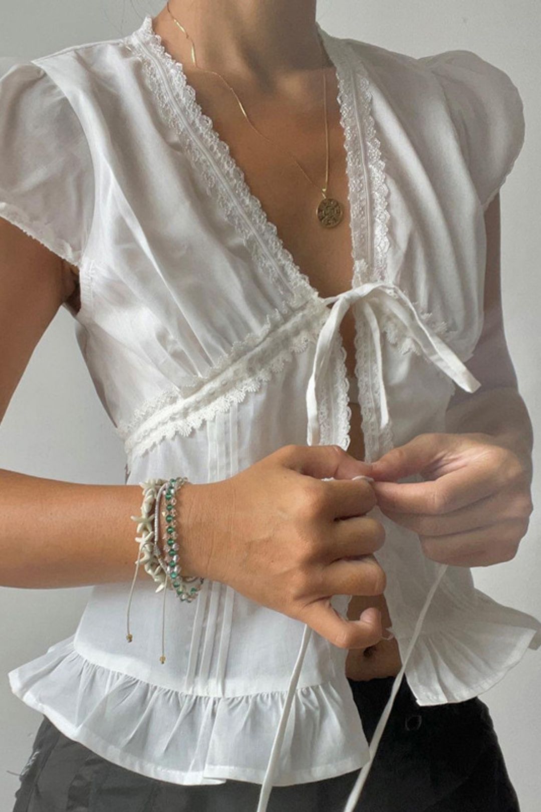 White Lace Loose Slim Pure Desire Style Hot Girl Top