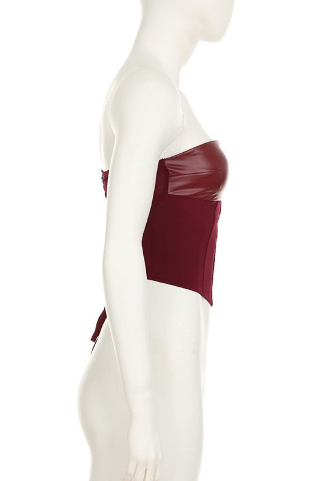 Leather Mesh Splicing  Skirt Suit