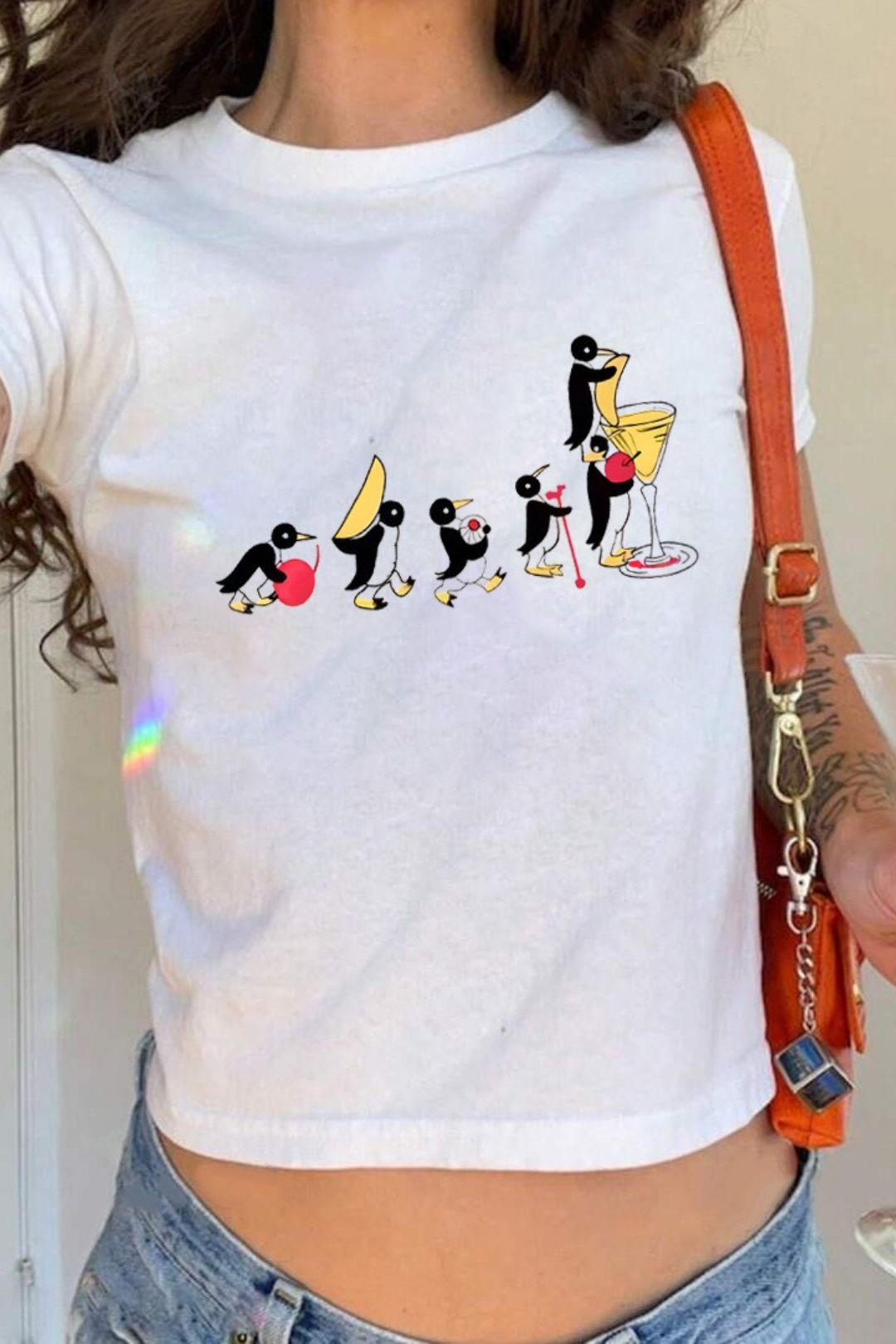 Shirt Summer Short Hot Girl Printed Top