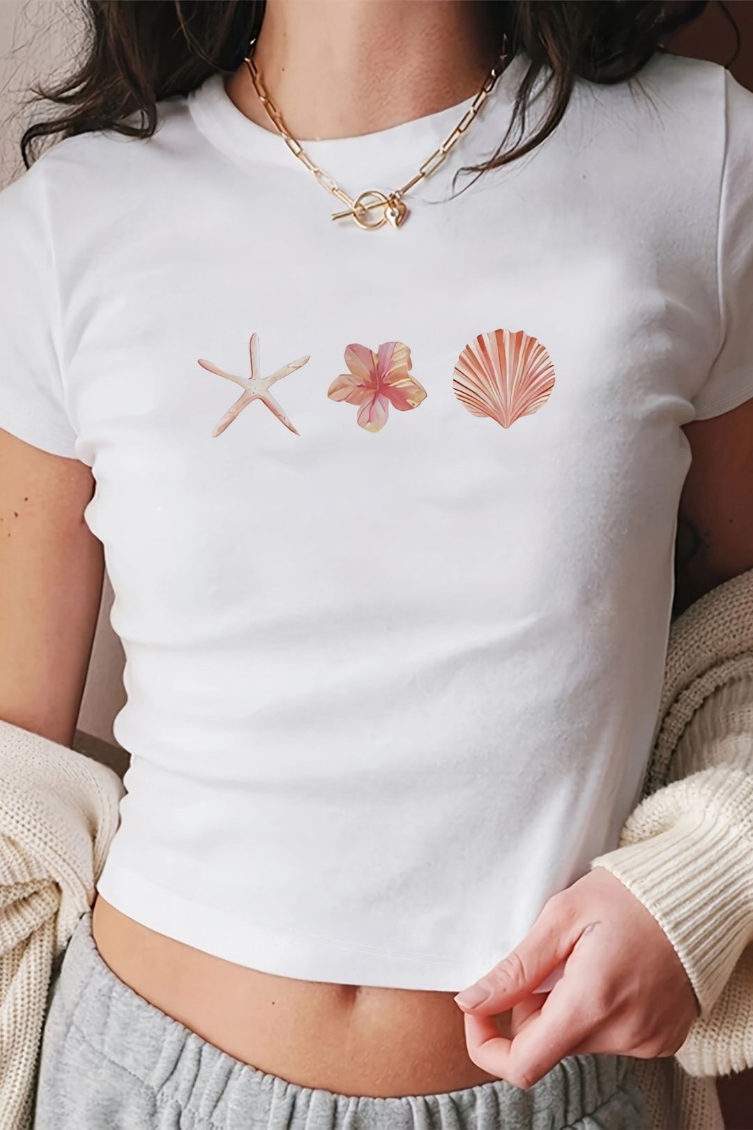 Shirt Summer Short Hot Girl Printed Top