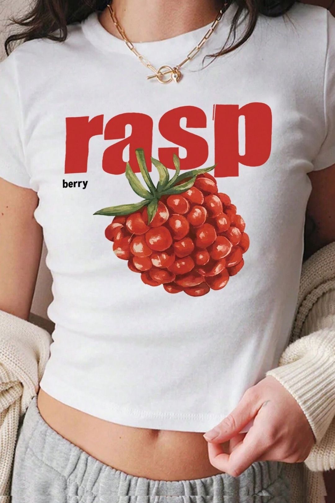 T-shirt Round Neck Shoulder Slim Fit Top