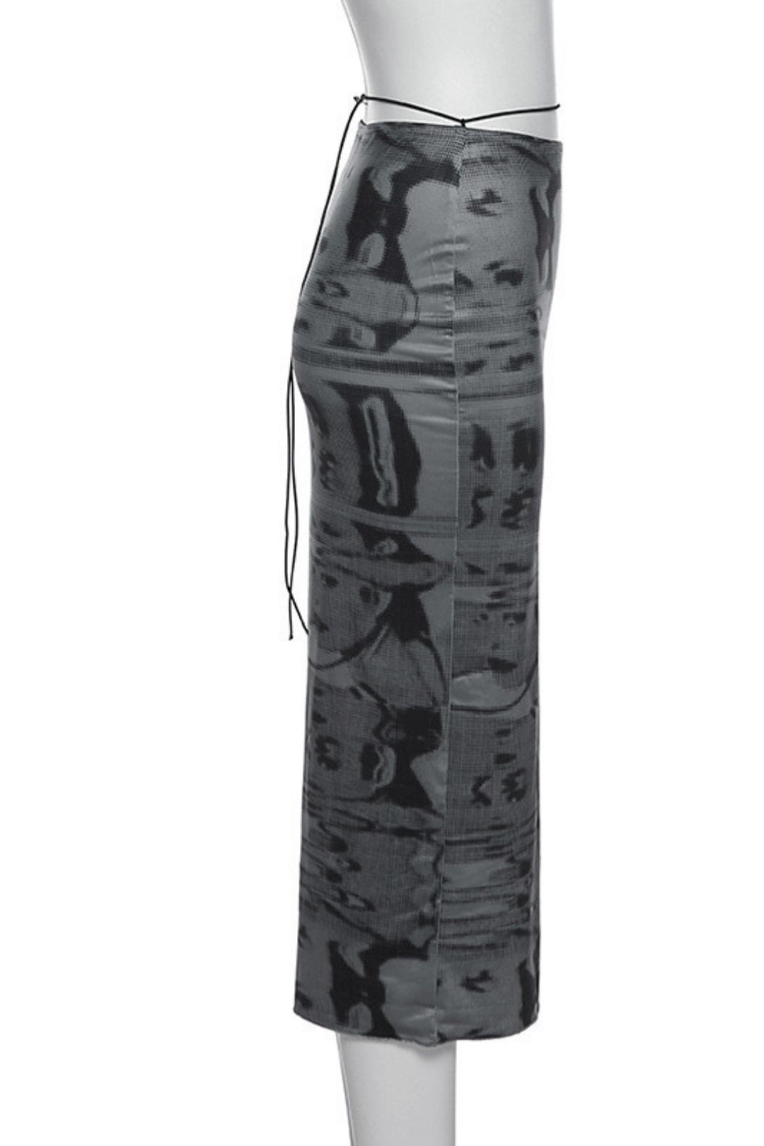 Sleeveless Round Neck Printed Contrast Color Strap Backless Hollow Vest