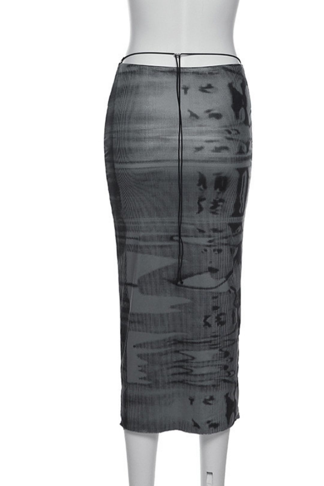 Sleeveless Round Neck Printed Contrast Color Strap Backless Hollow Vest