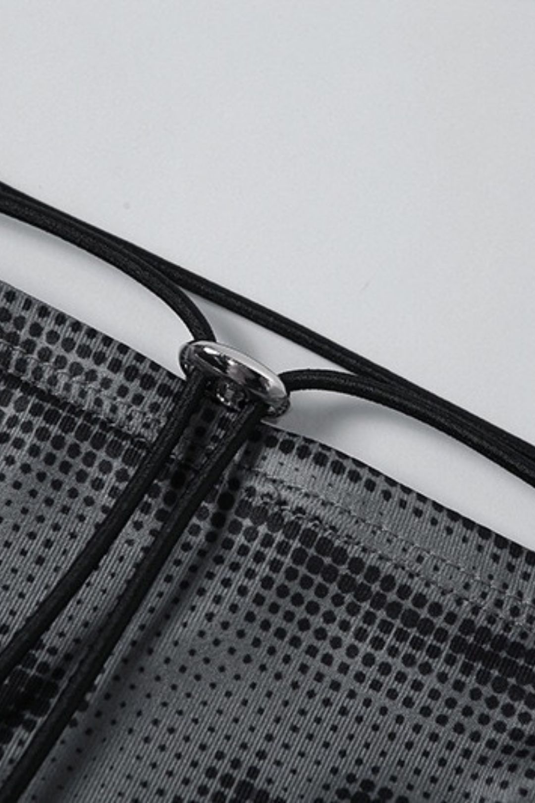 Sleeveless Round Neck Printed Contrast Color Strap Backless Hollow Vest