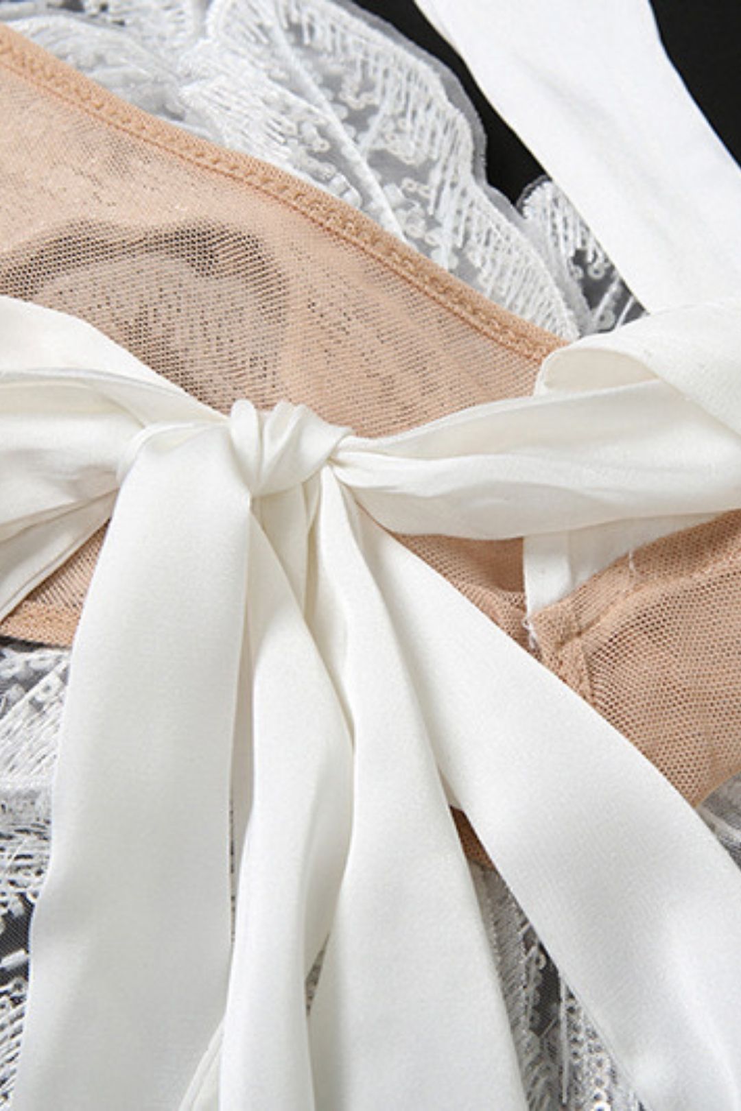 Sexy Hot Girl Backless Sequined Lace-up Top With Slit Solid Color Skirt Set