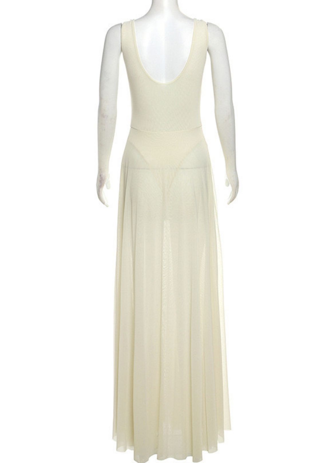 Sexy Slim V-neck Backless Suspender Long Skirt