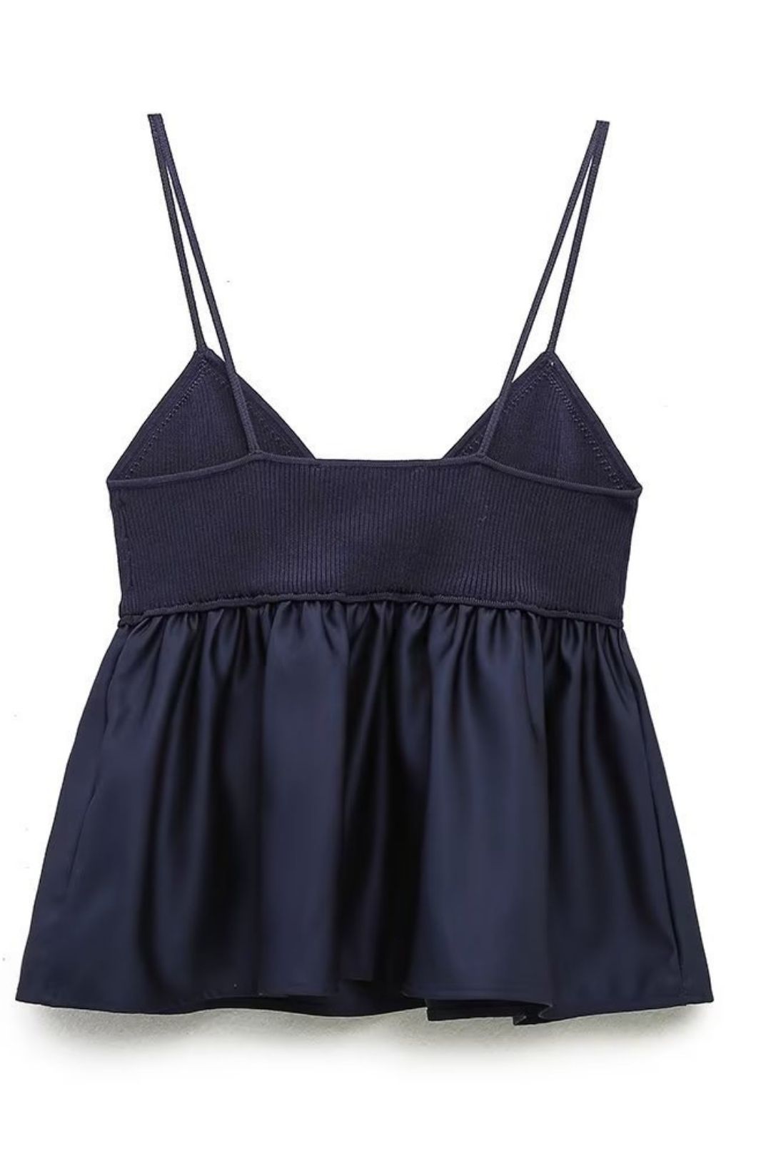 Short Knitted Patchwork Suspender Top