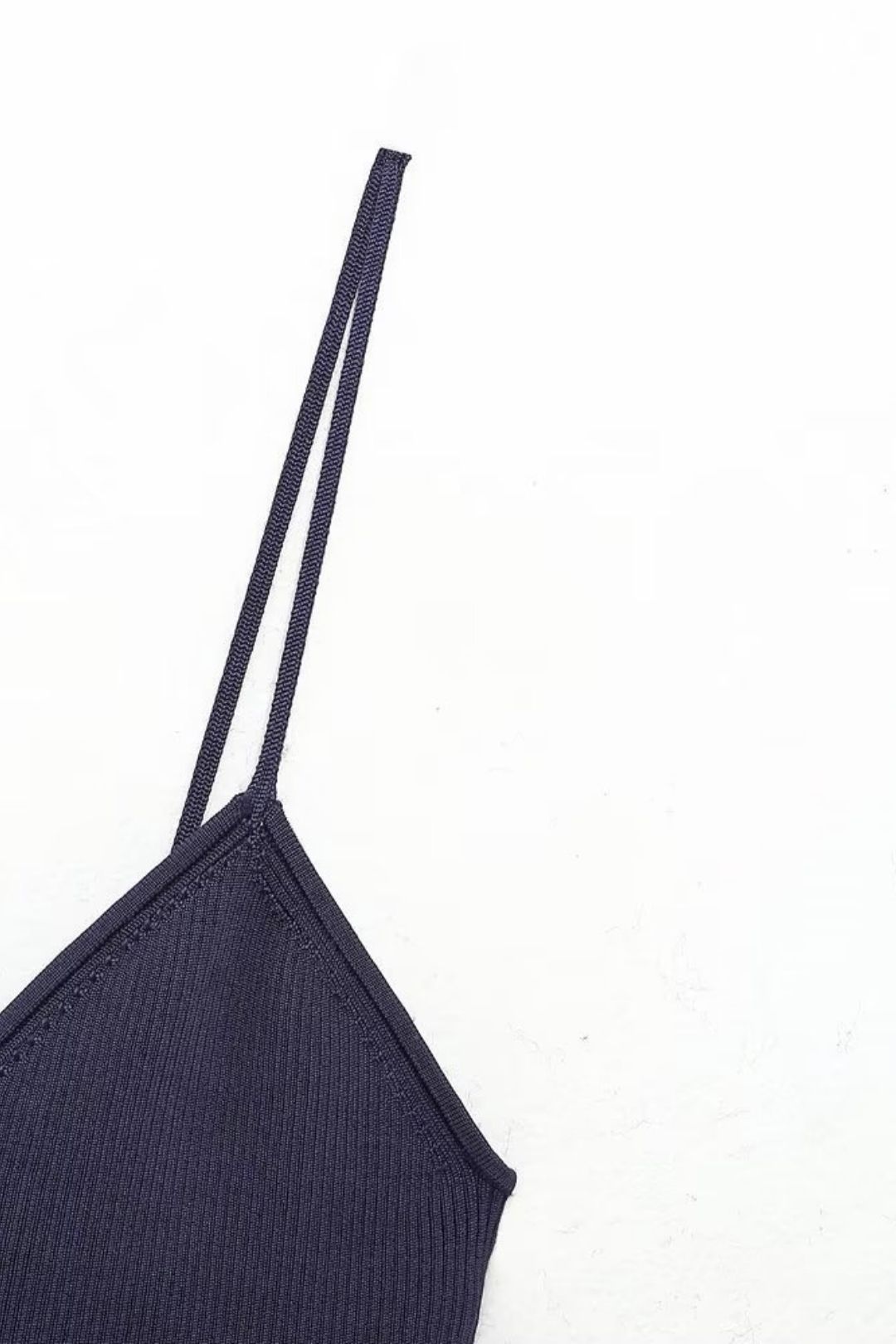 Short Knitted Patchwork Suspender Top