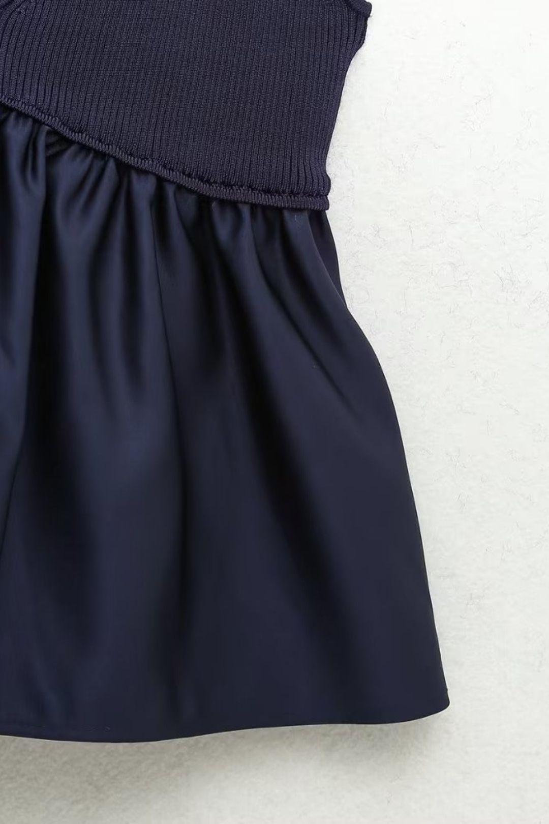 Short Knitted Patchwork Suspender Top