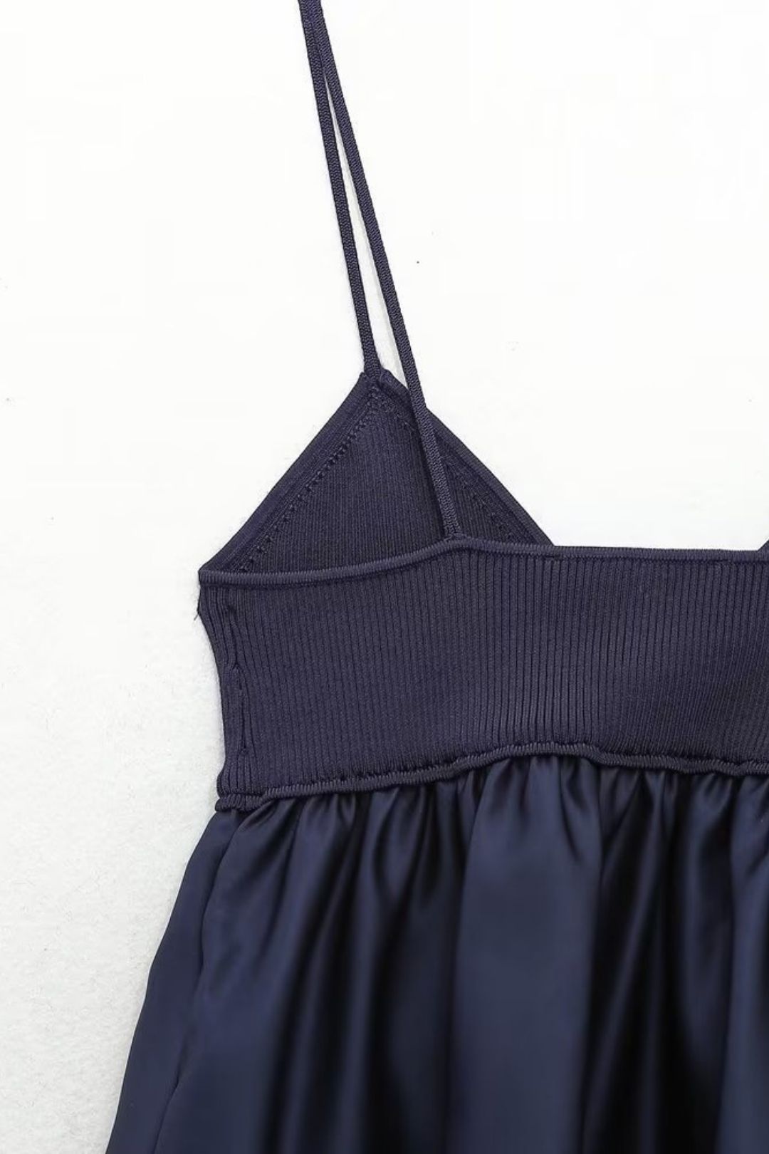 Short Knitted Patchwork Suspender Top