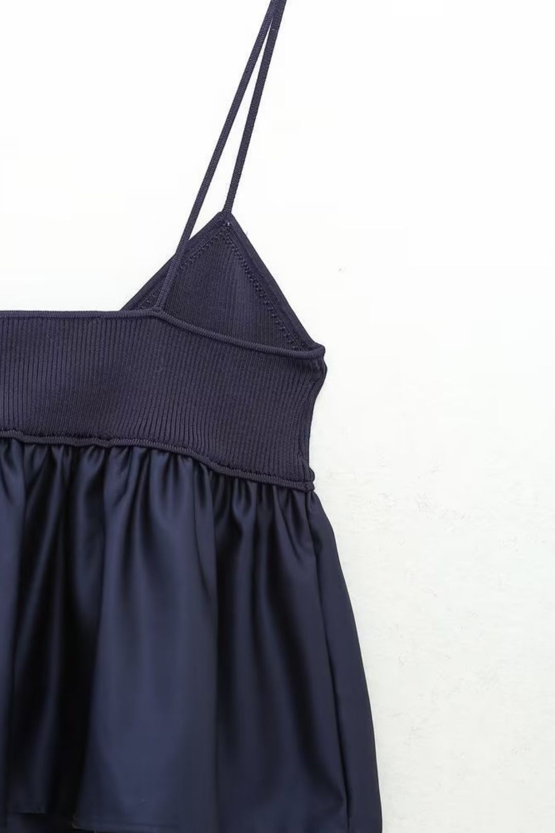 Short Knitted Patchwork Suspender Top