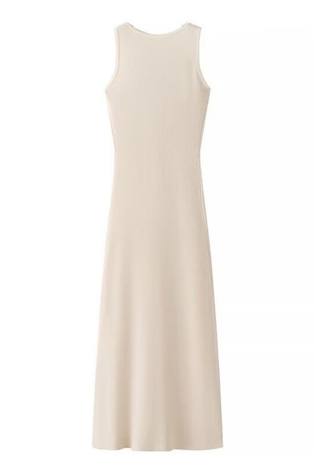 Solid Color Button Round Neck Loose Casual Knit Dress