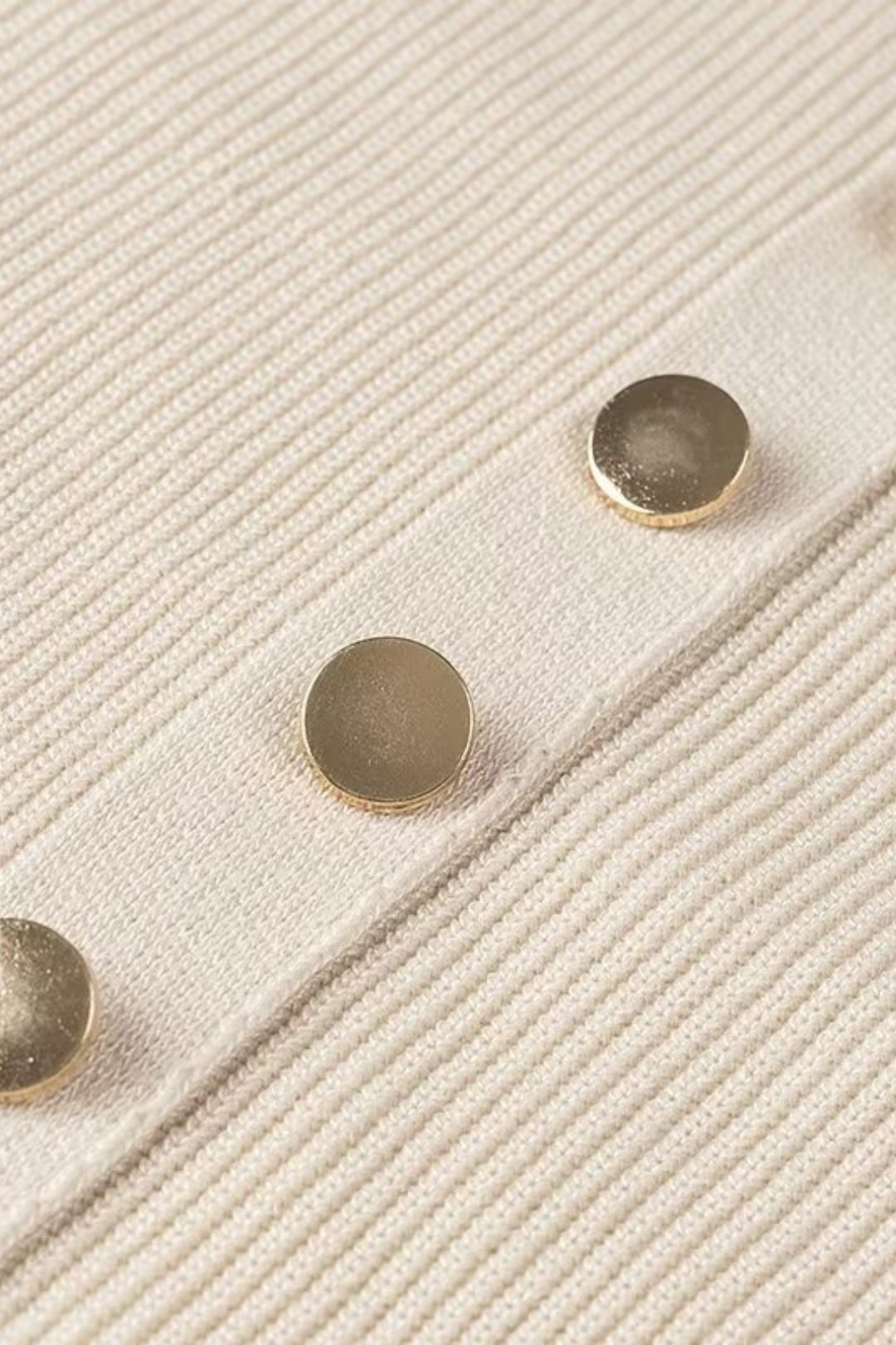 Solid Color Button Round Neck Loose Casual Knit Dress