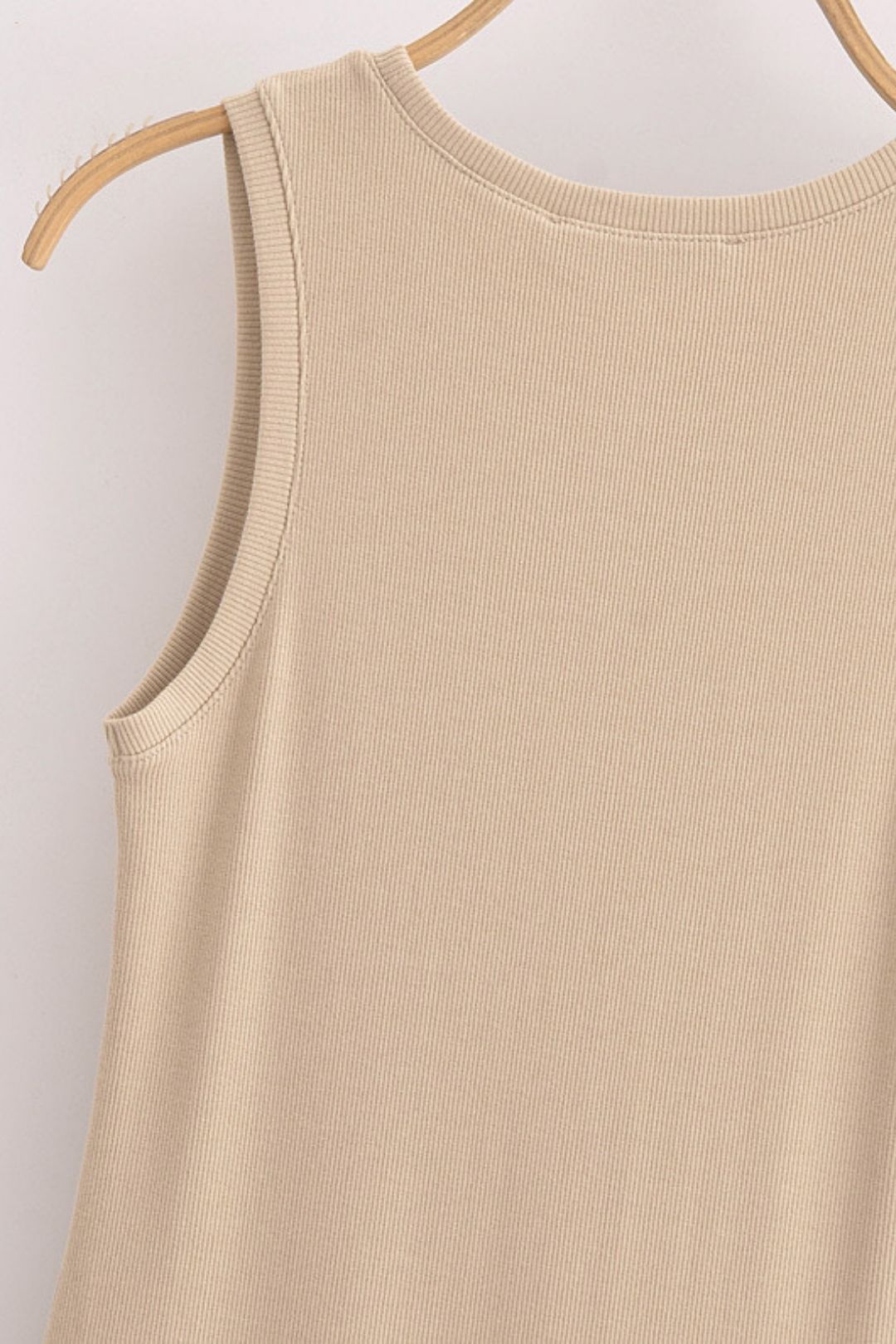 American Style Women's Fashion Solid Color Splicing Round Neck Loose Casual Long Vest Dress